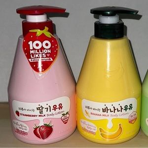 Bundle of 2 Kwailnara Milk Body Lotions - Strawberry & Banana